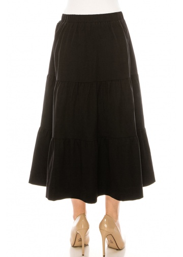 Skirt SK2594 Midi Black | Modest Women Clothing - YAL New York